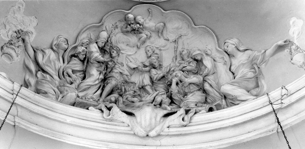 Santo (decorazione plastica) - ambito romano (met&agrave; sec. XIX)